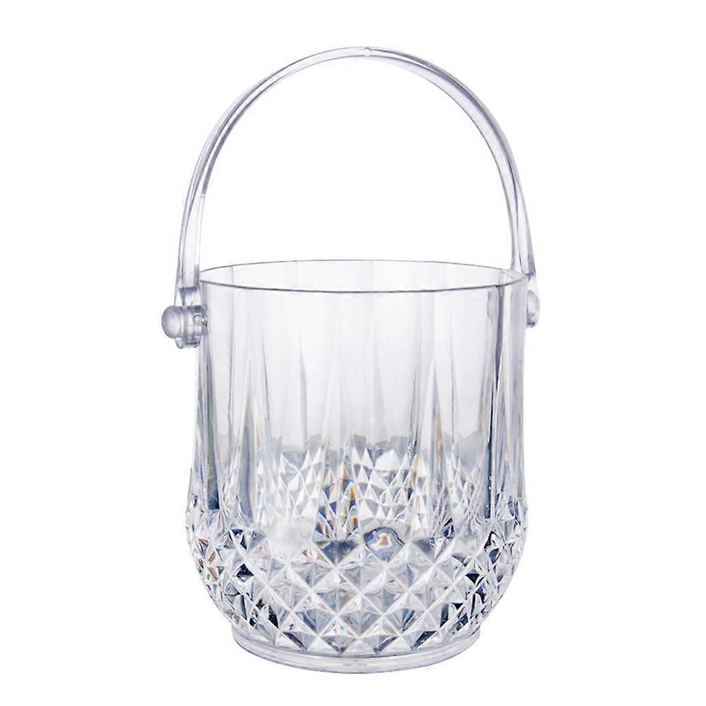 Portable Ice Bucket for Storage Use Made of Acrylic White Color with Multifunctional Clip