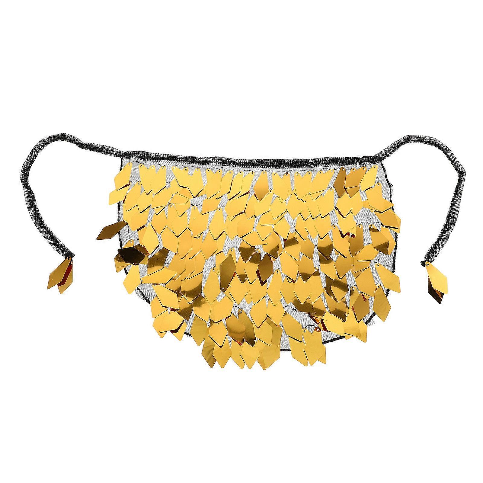 Here's a polished product description for your **Belly Dancing Face Veil With Sequins Shimmering Mesh Scarf**:

 

✨ **Elegant Belly Dancing Face
