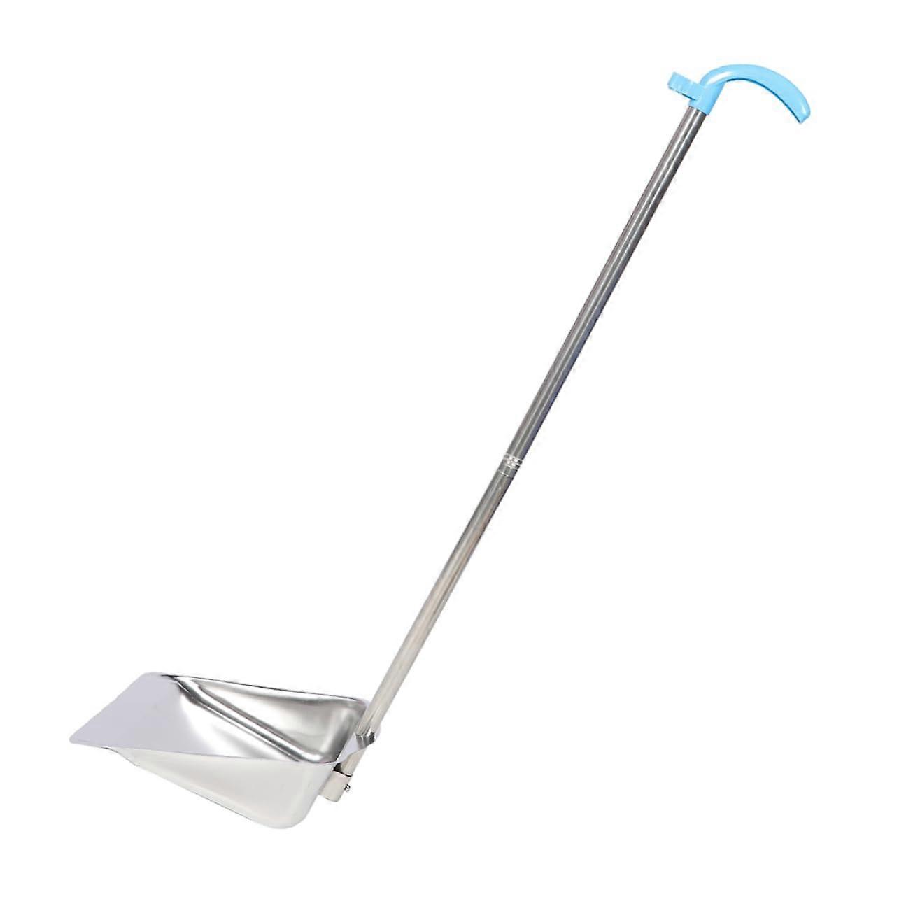 Stainless Steel Dustpan with Long Handle for Easy Sweeping in Narrow Corners in the Office, Durable and Elegant