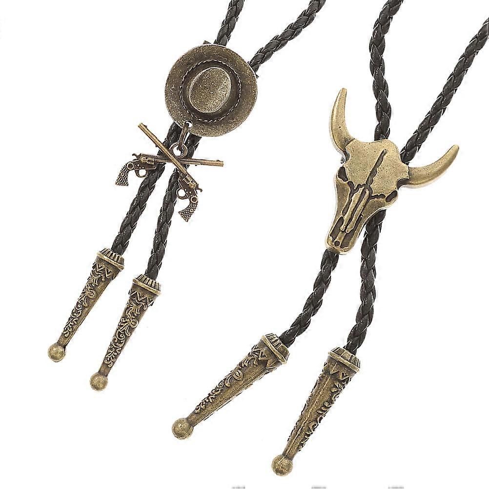 Here's a refined and engaging product description for your **Adjustable Vintage Bolo Tie Necklace**:
**2pcs Adjustable Vintage Bolo Tie Necklace