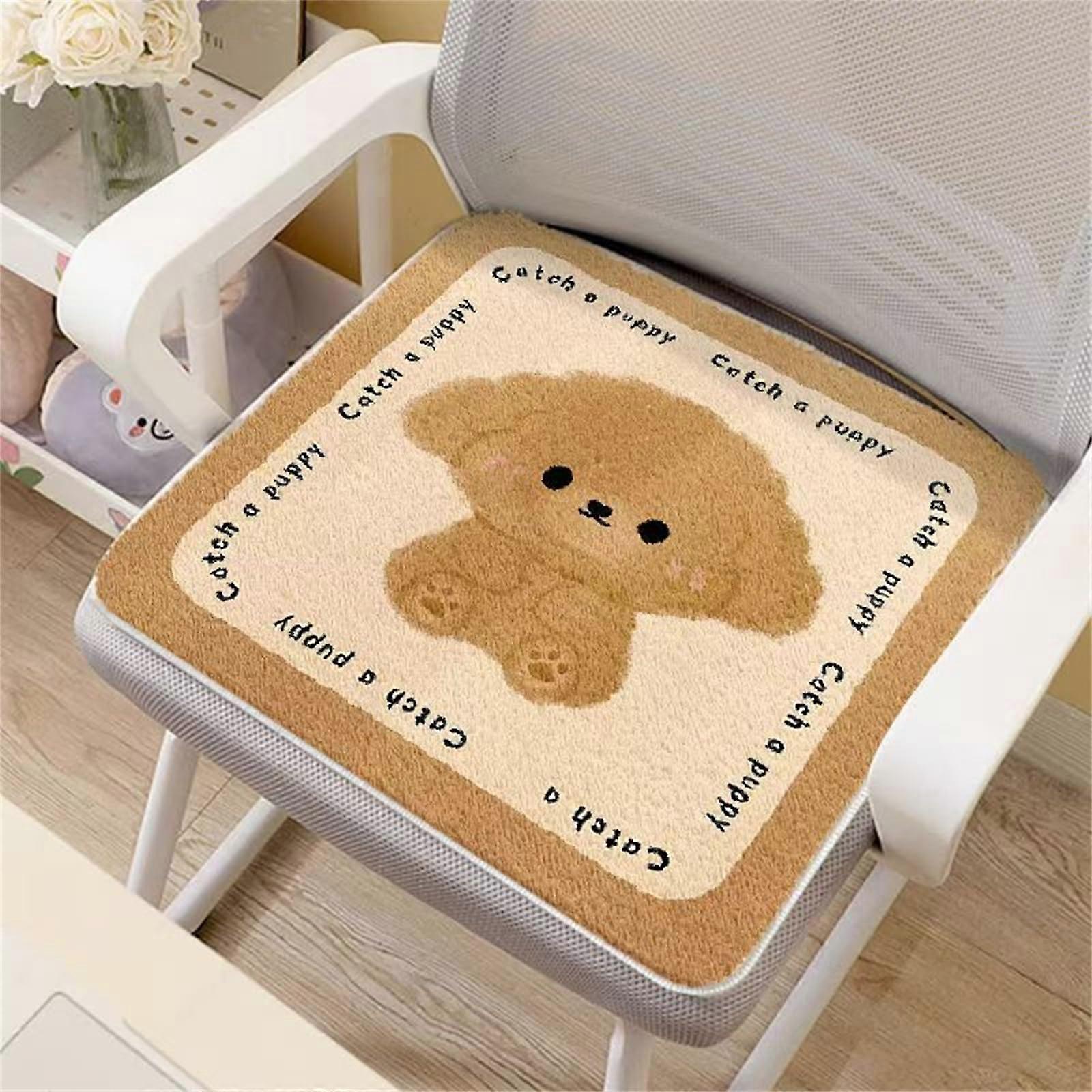 Cartoon Plush Seat Cushion, School Children's Plush Chair Cushion, Square Chair Cushion for Kids (03, 50x50 cm)