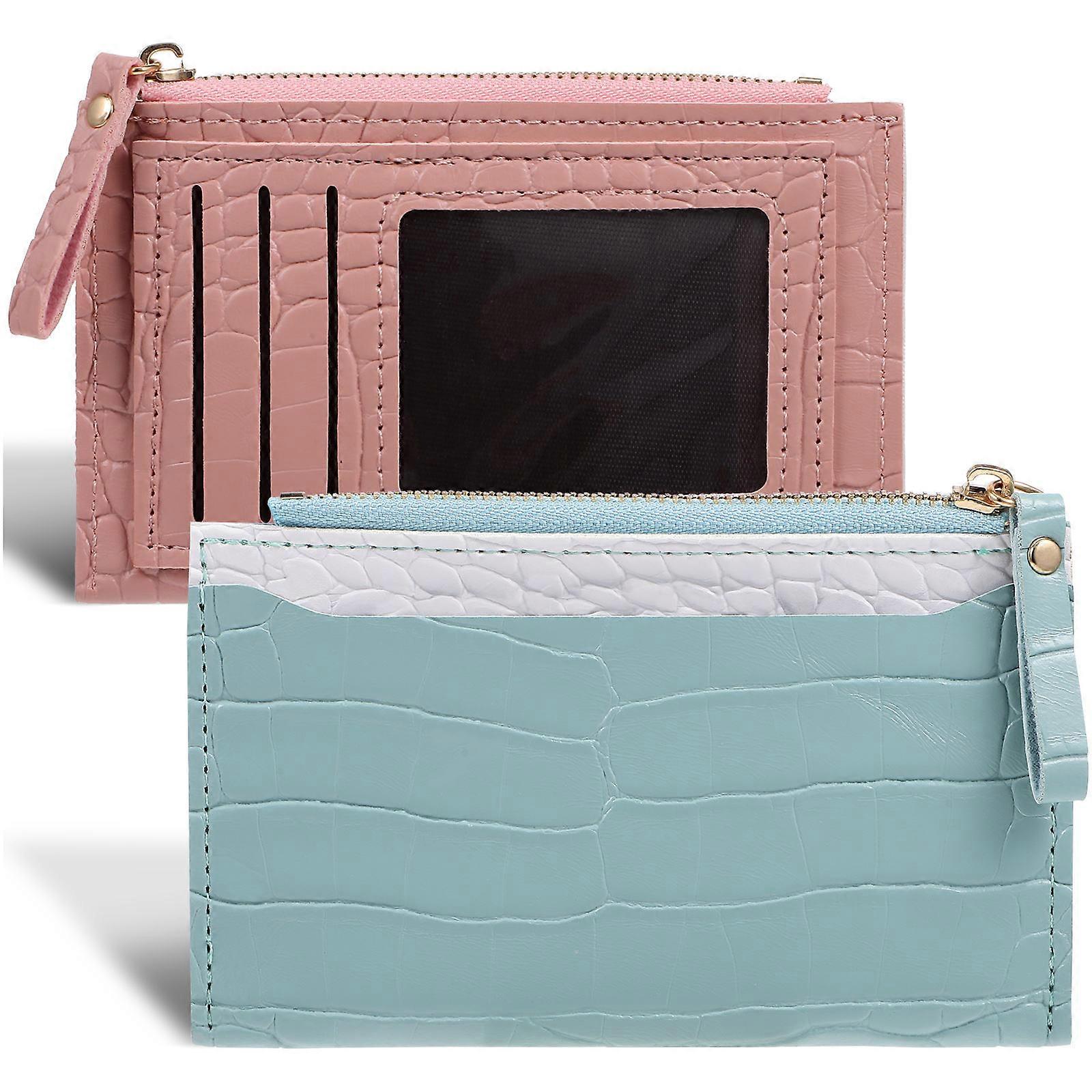 Ladies Small Wallet Pu Coin Purse Rectangular Style Storage Holder 2Pcs