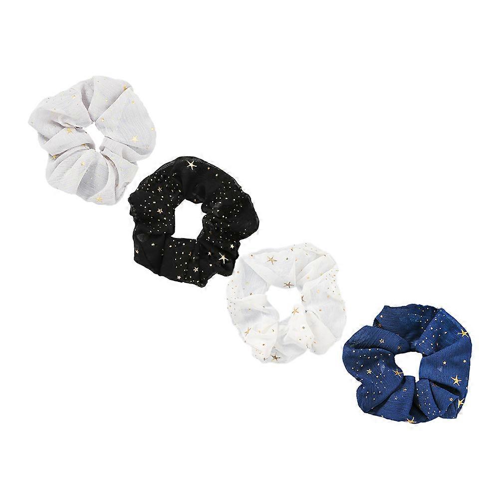 Elegant Elastic Hair Ropes with Star Pattern Durable & Comfortable Scrunchies for Women's Daily Wear, Parties, and Ponytails