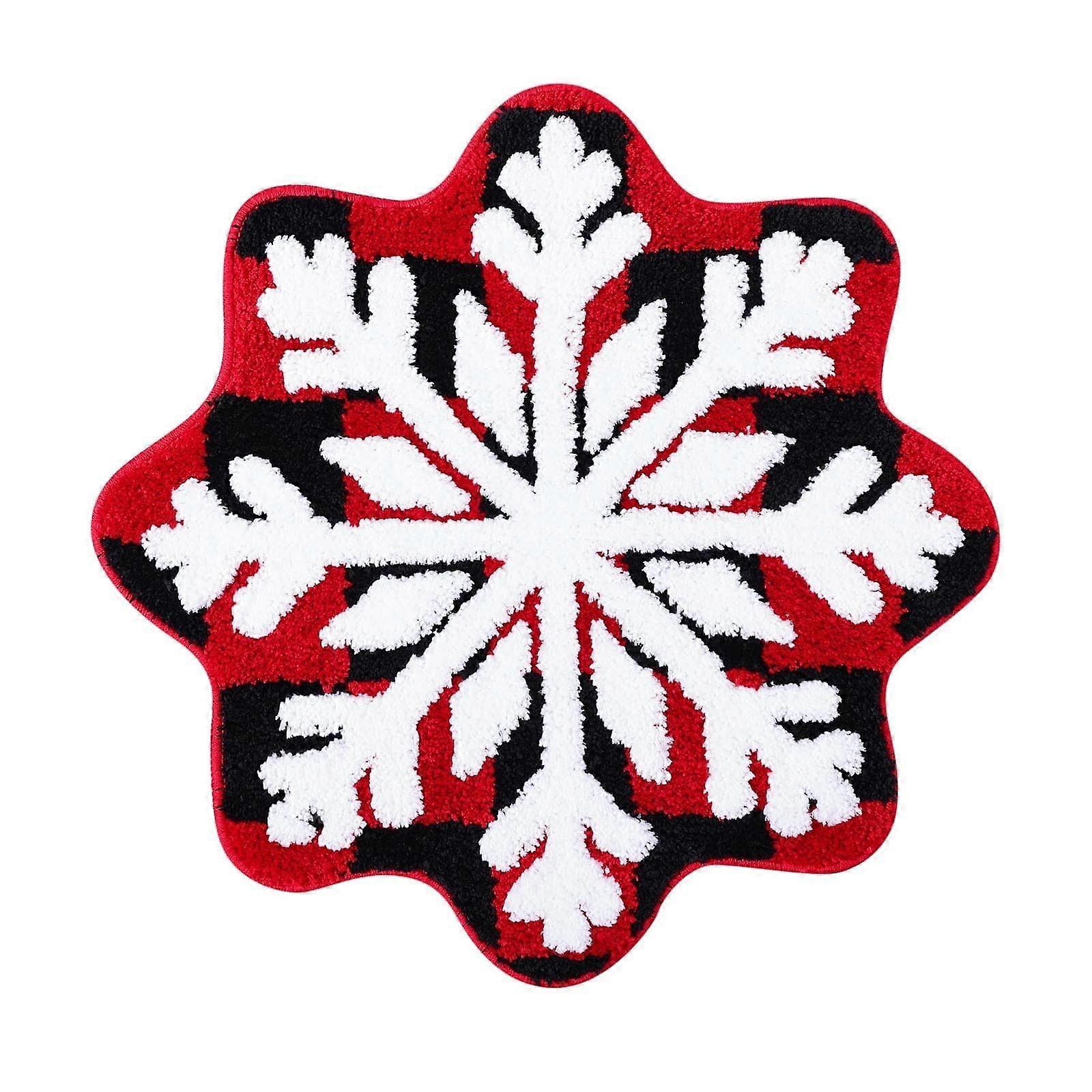 Bathroom Mat Christmas Snowflake Shape QuickDry Absorbent Soft Plush Foot Cushion Floor Mat for Bathroom Ref: 2326