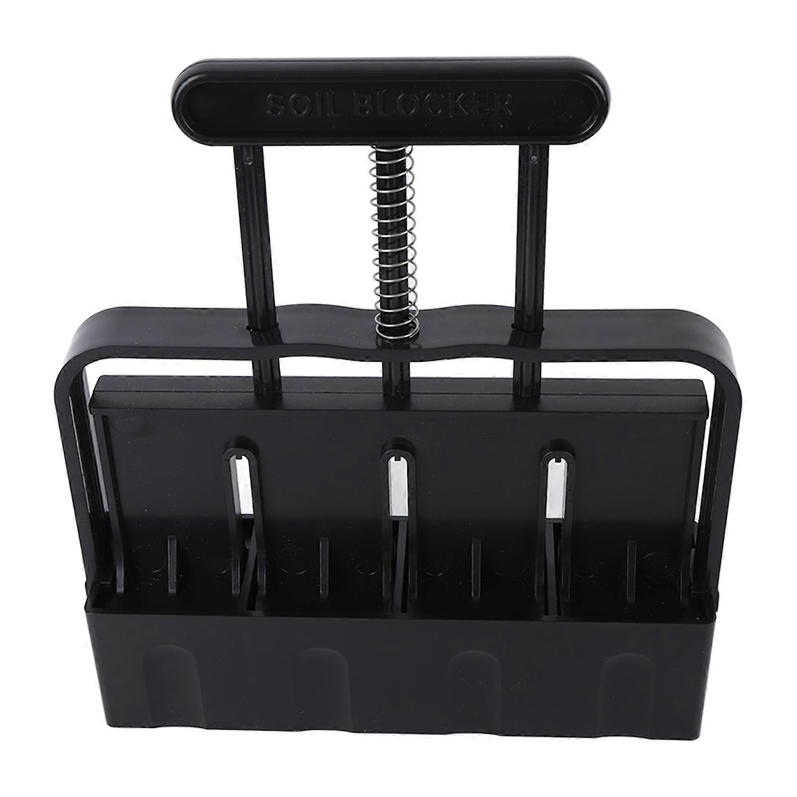 Soil Block Maker with Comfortable Handel ABS 4 Cell Soil Blocking Tool for Seed Starting Germination