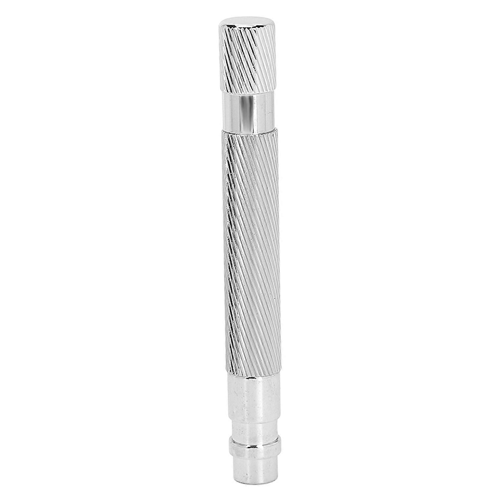 Safety Men's Razor Handle Metal Replacement Manual Razor Handle Retro Shaver HandleSilverYMMR)