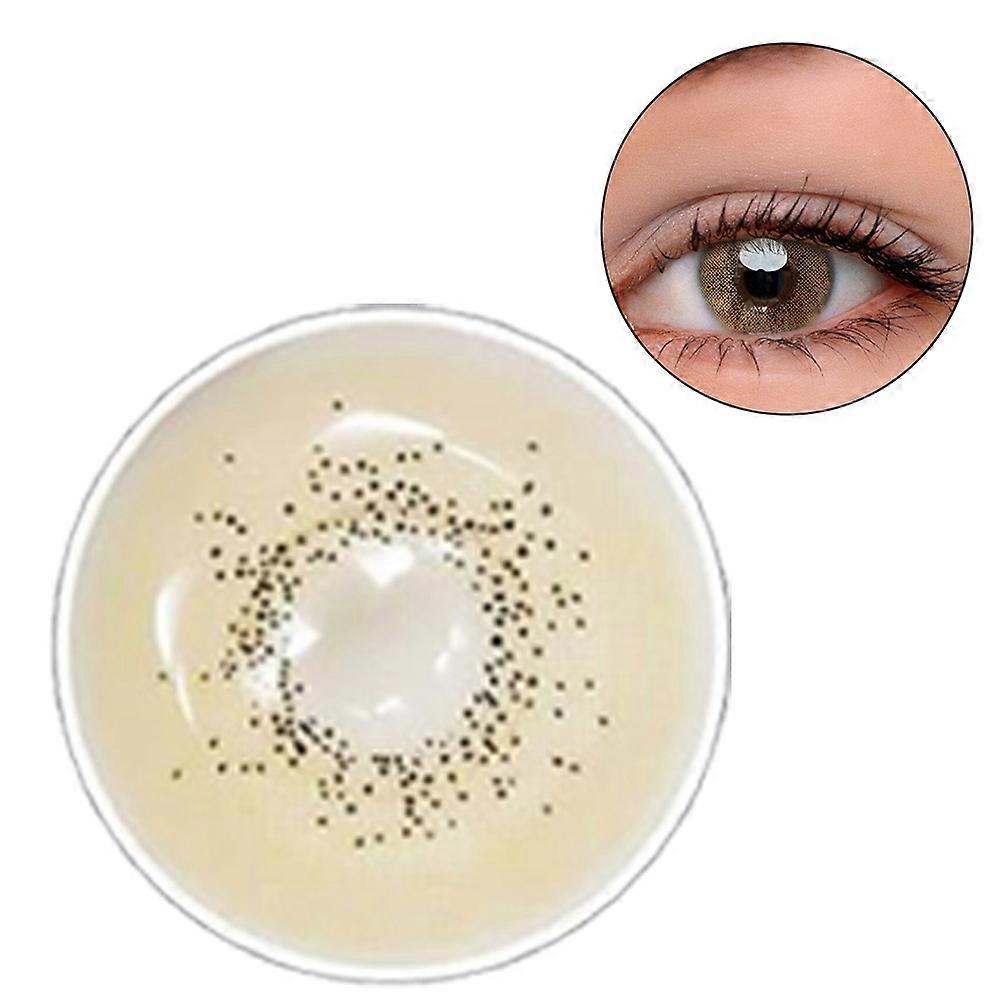 2pcs 14.2mm Colored Contact Lenses Yearly Color Lens 0 Degree Cosmetic Eye AccessoryBrown