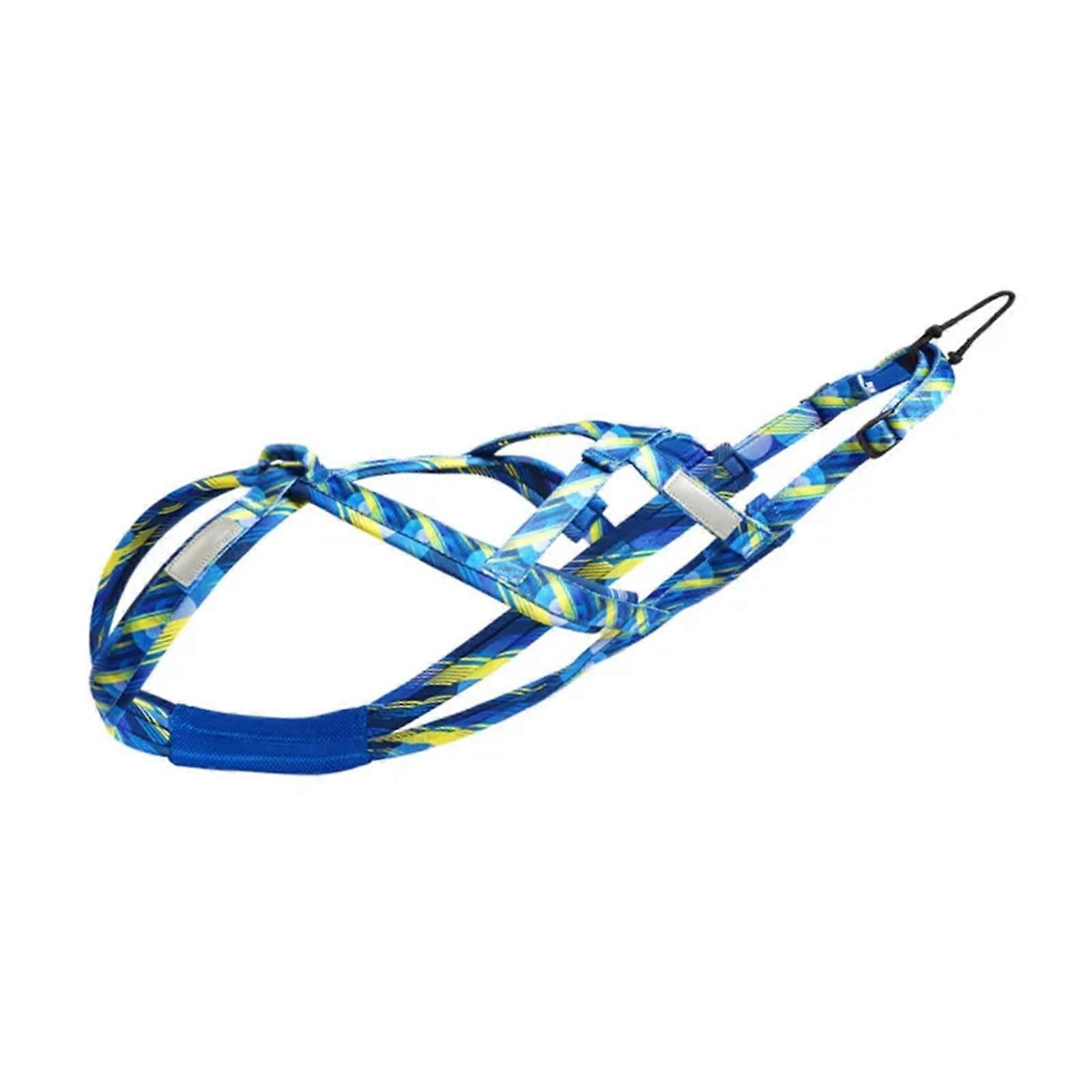Dog sledding harness, sturdy weightpulling harness for large dogs – strength training (Rose, XXL Blue)