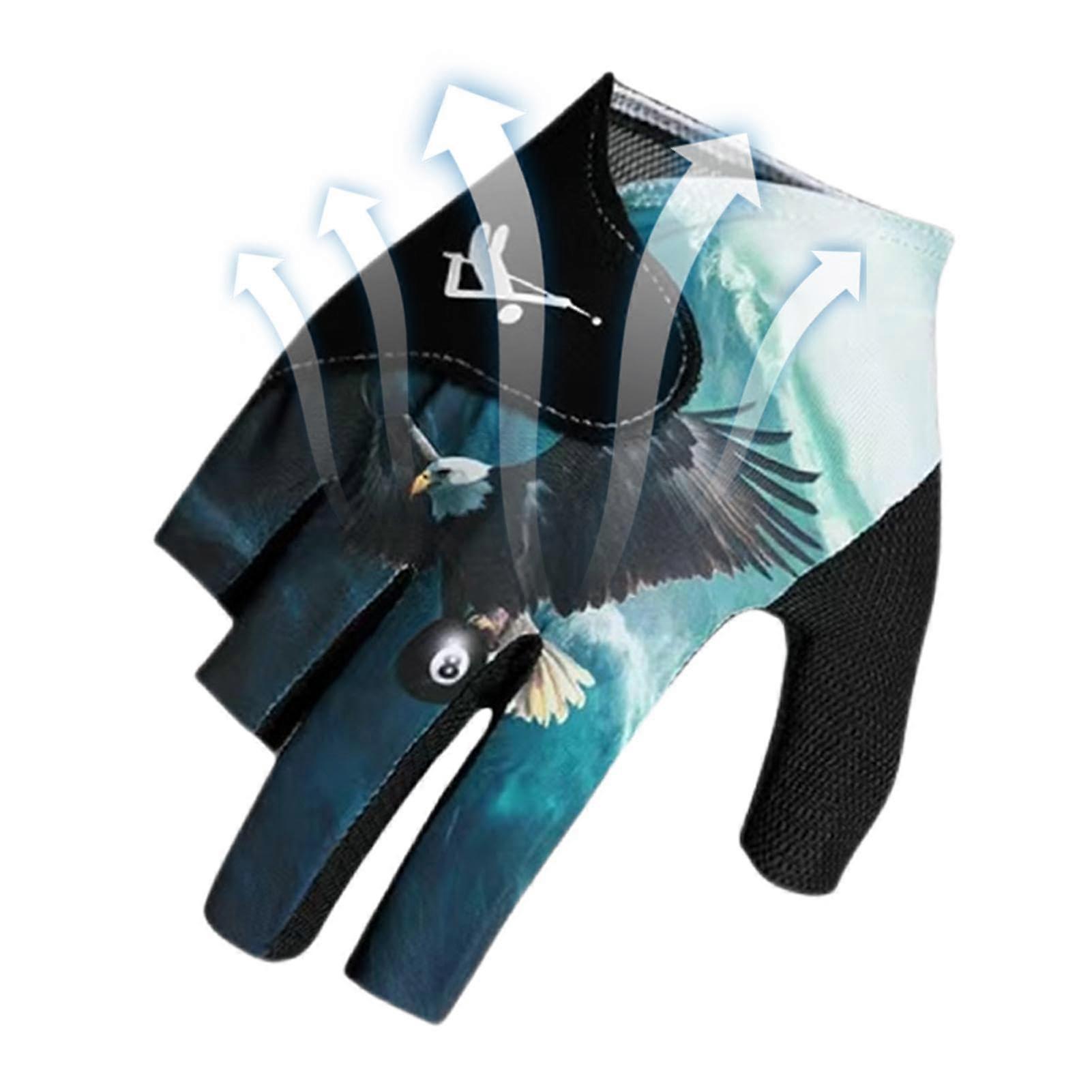 Three-Finger Gloves Breathable Fingerless Pool Gloves Adler Right-Hand For Men And Women Non-Slip Table Accessory