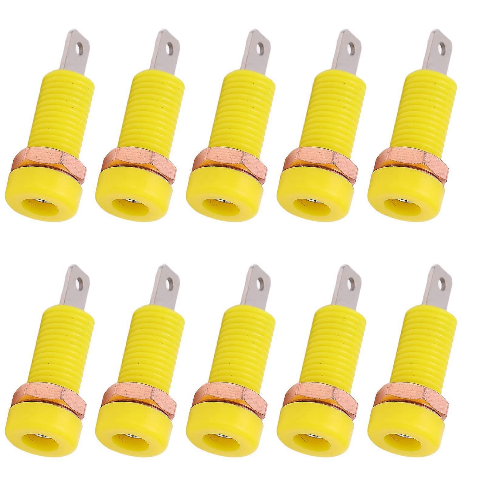 4mm Banana Jack Panel-Mount Binding-Post Adapter - 10-Pack, Blue, For Electronic Instruments