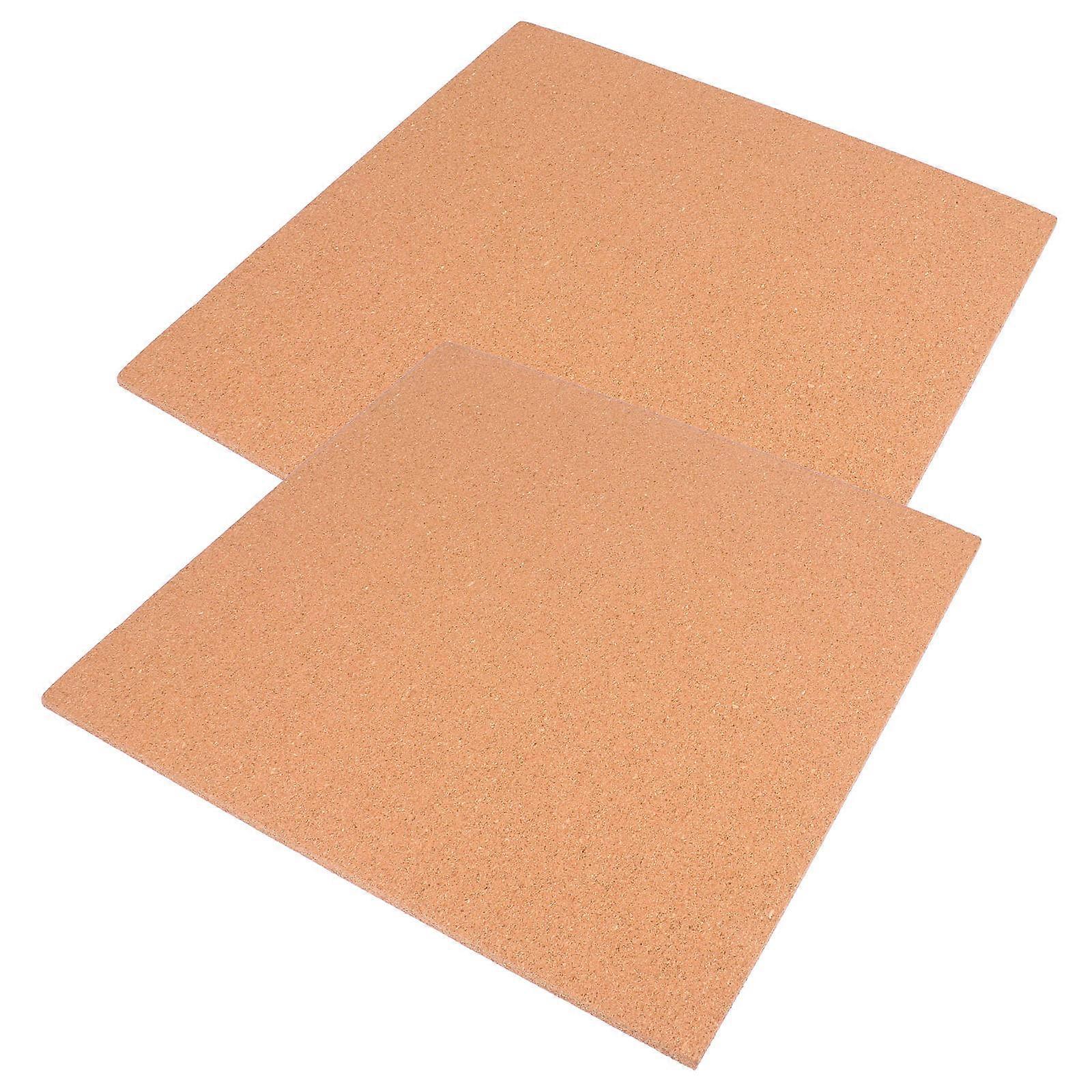 Brown Plastic Cork Board Message Board for Home Use Photo Wall Tiles 2 Pcs