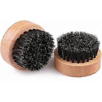 2 pcs ensemble de brosse à barbe pour hommes - poils de sanglier naturels pour le toilettage, le coiffage et le soin de la moustache - cadeau parfait pour les hommes, papa, mari - cadeau de Noël