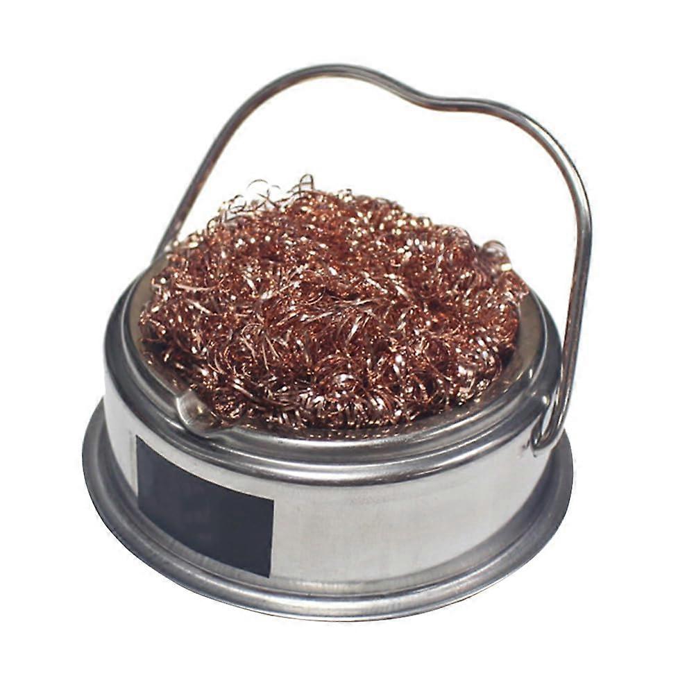 Soldering Tip Iron Cleaner, Heat Resistant Soldering Tip Cleaning Wire Ball and Base Soldering Accessories for DIY