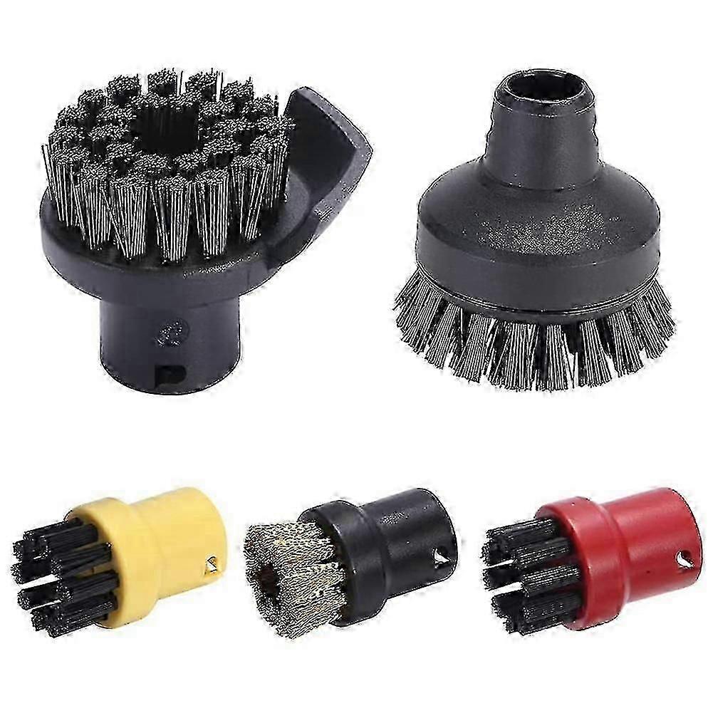 5 Piece Round Brush Set, Nozzle Round Brush For Steam Cleaner Sc1 Sc2 Sc3 Sc4 Sc5 4 Round Brush