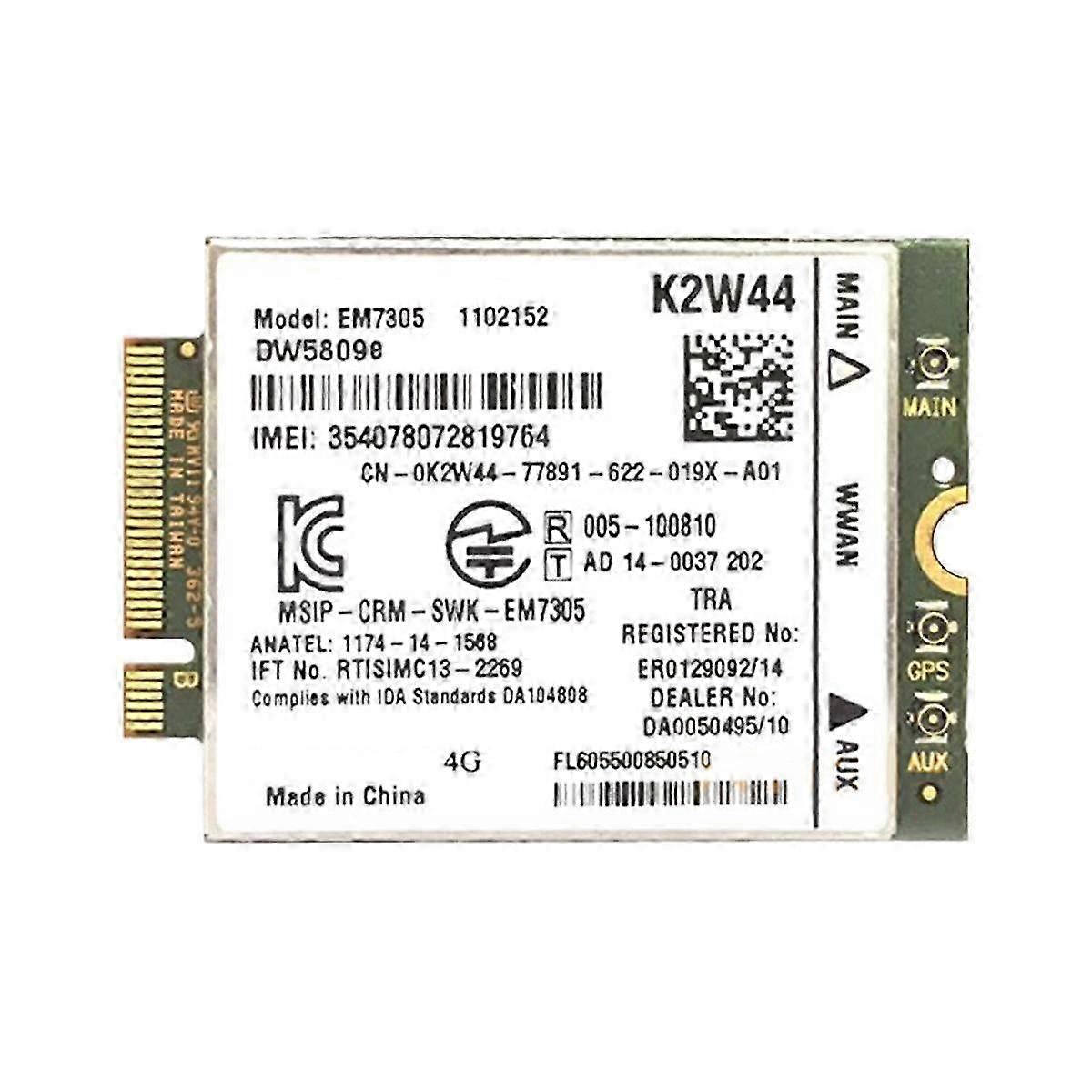 4G NGFF WWAN Card for Compatible Models E7250 E7450 E5250 7214 7350 7414 Venue 8 Pro 5855 5