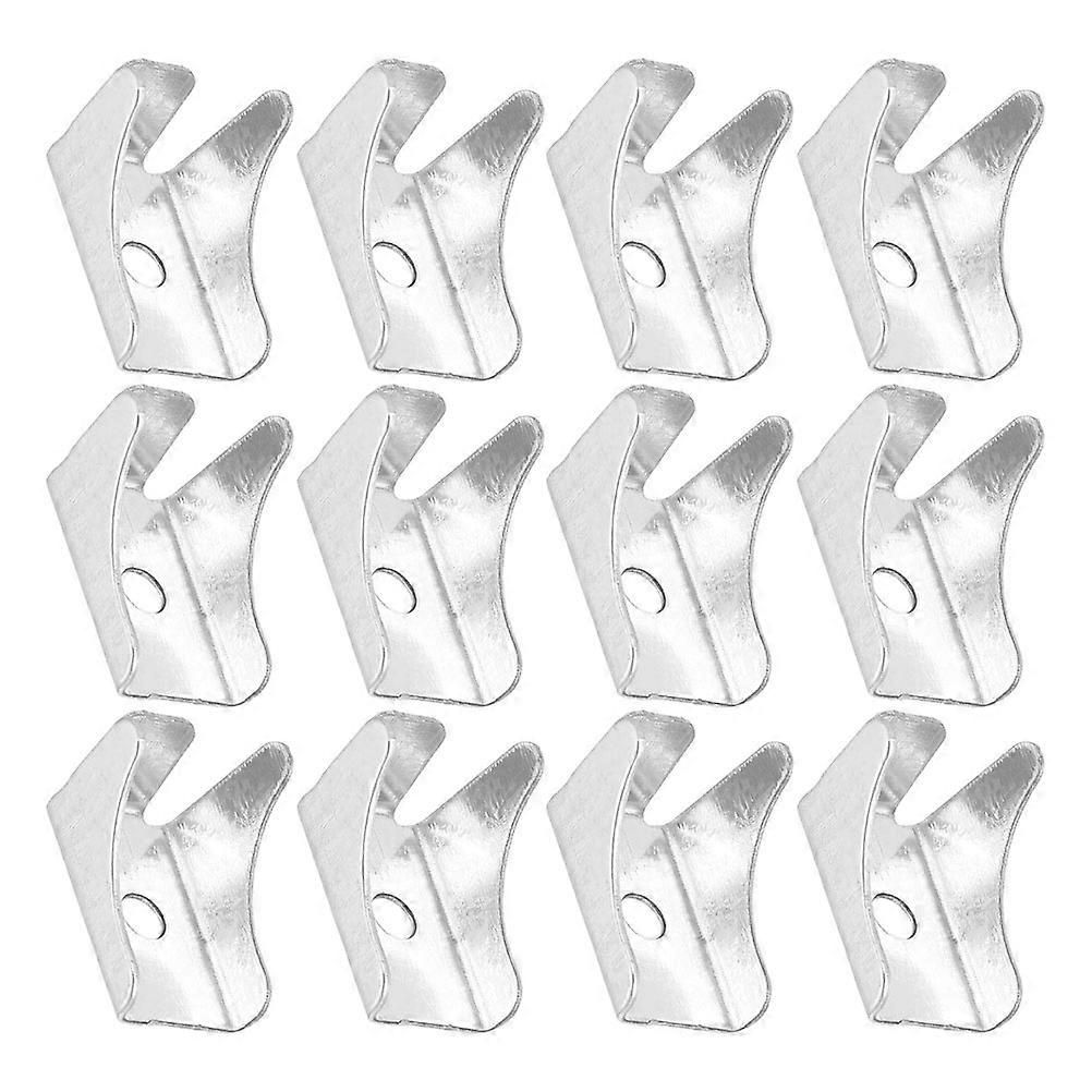 Durable Metal Cabinet Shelf Clips for Secure Hold and Easy Installation Silver 12pcs