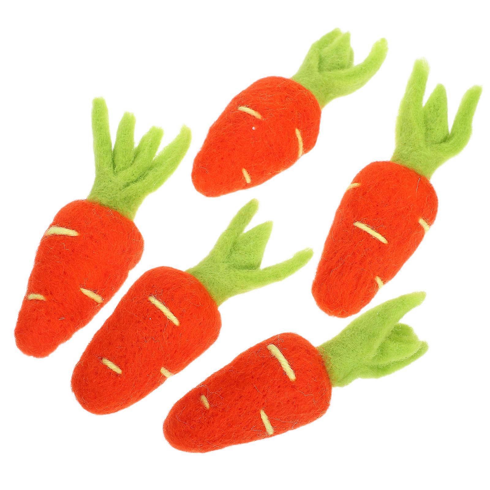 5 Pcs Felt Carrot Ornaments DIY Brooches Hairpin Clothing Hat Accessories