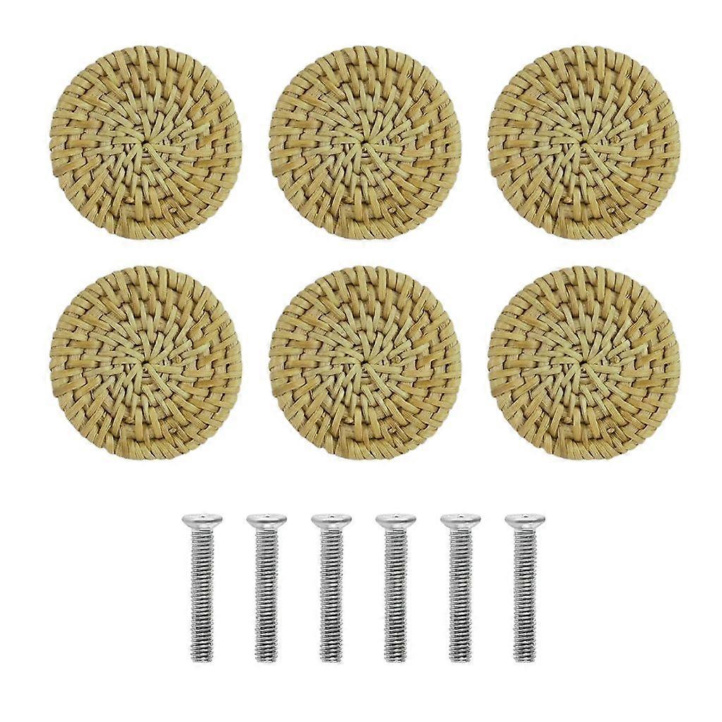 12pcs Elegant Woven Rattan Pulls Drawer Pulls Handmade Furniture Handles set
