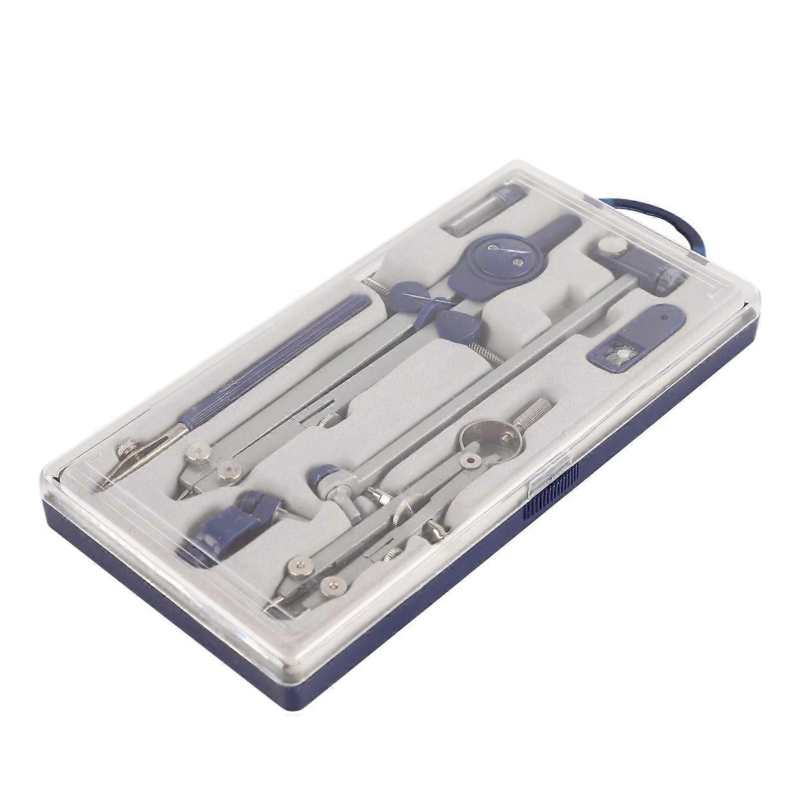 Compass Geometry Set Extensible Zinc Alloy Shatterproof Box Packed Durable Math Compass Set for Office School Drawing