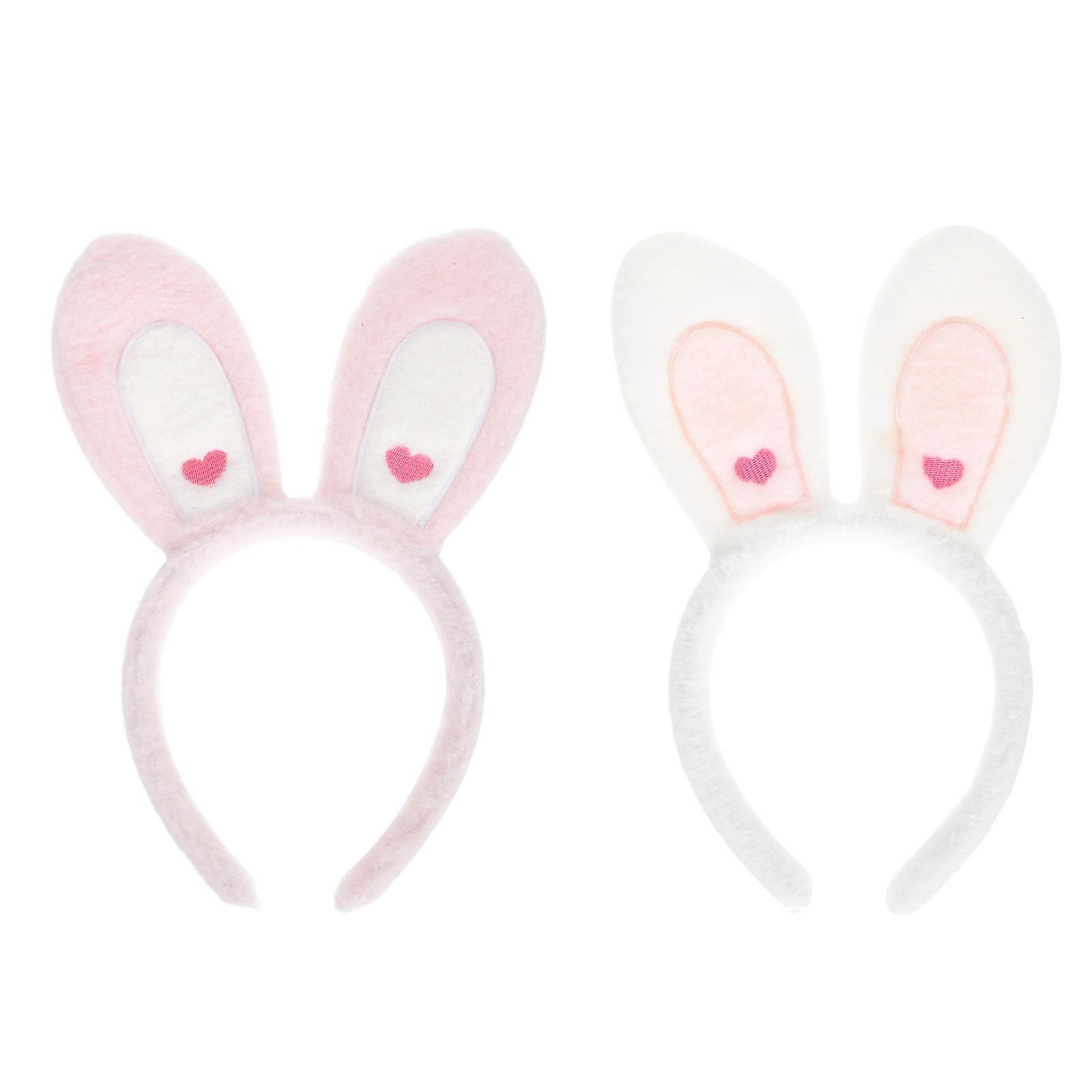 Bunny Ear Hair Hoops for Decor Assorted and ABS Plastic 2Pcs