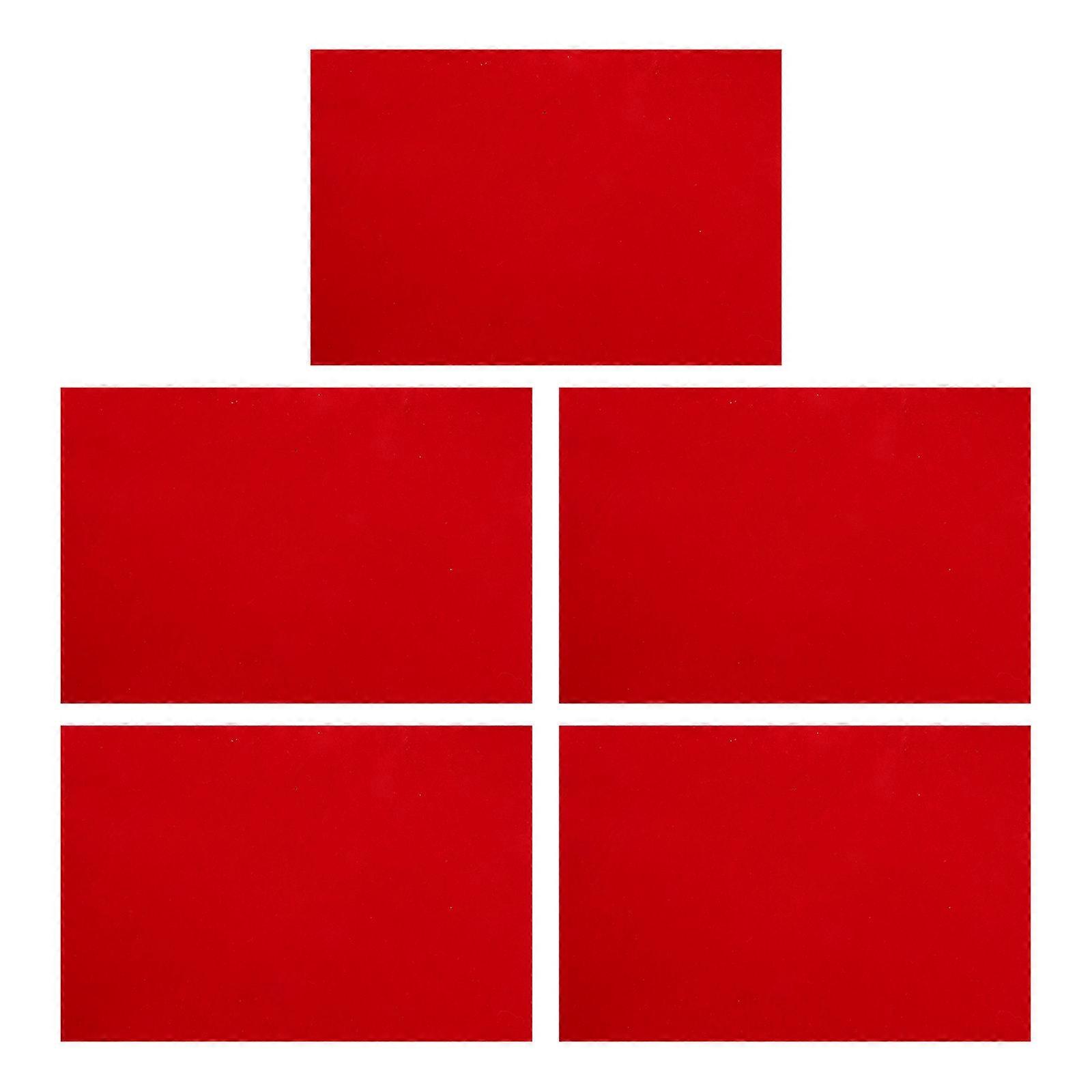Adhesive Flocking Liner for Decorating Gift Box Jewelry Box Liner Red Rectangular 30.00X20.50X0.10CM 5 Sheets