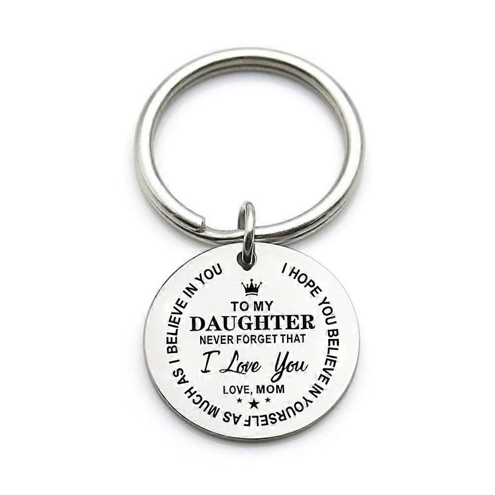 Daughter Key Chains Cute Keychain Accessories To My Daughter Pendant Everyday Use House Keys Door Keys 2Pcs