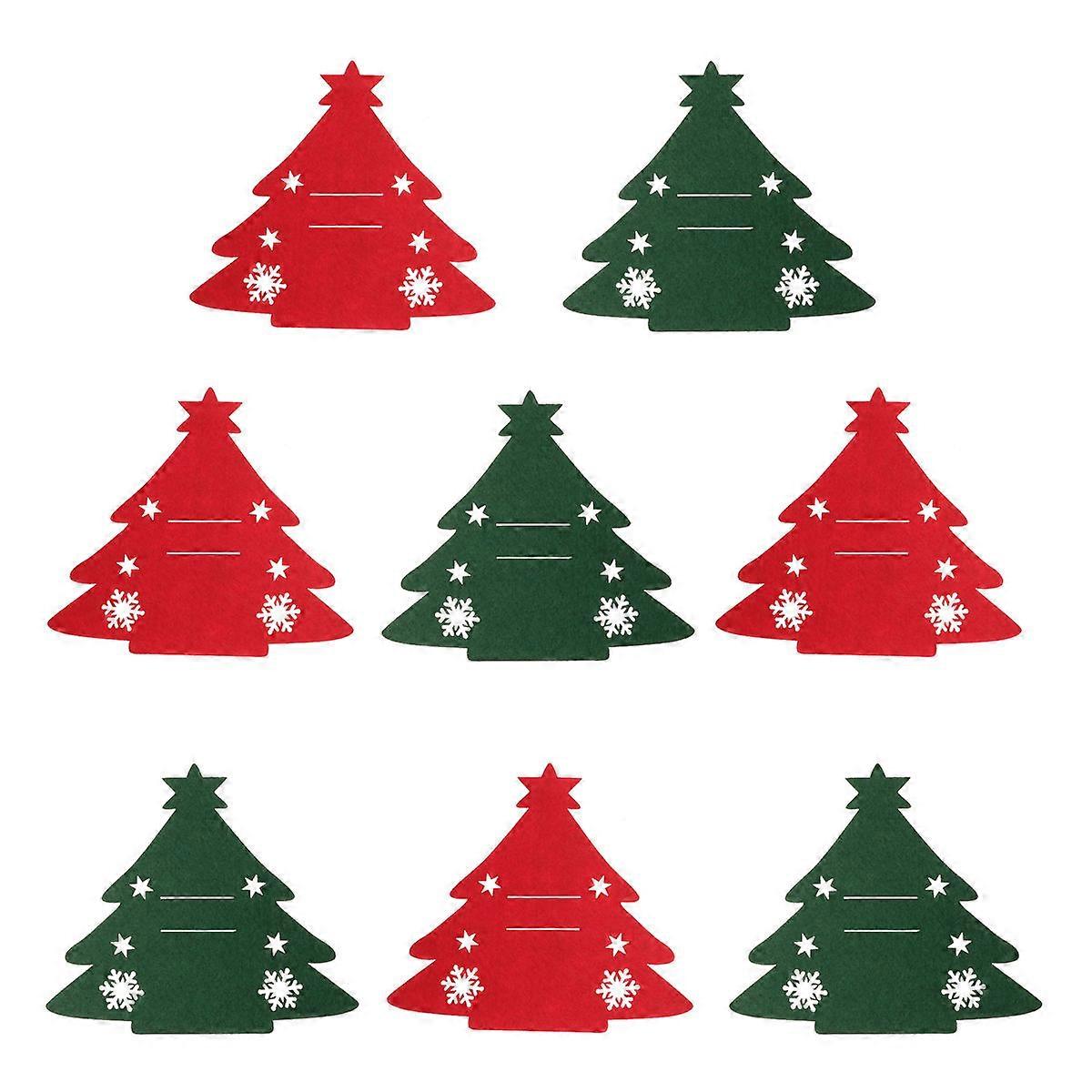 Festive Table Cloth Party Style Dinner Tableware Enhancement Red Green 20x18x0.2cm 8Pcs