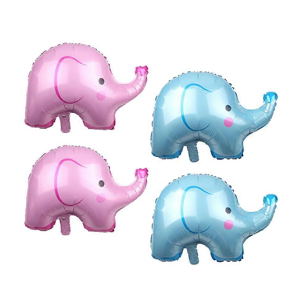 4pcs Foil Elephant Balloons for Shower Decorations – Reusable, Lightweight, Easy Inflation, Animal Balloon Set for Celebrations