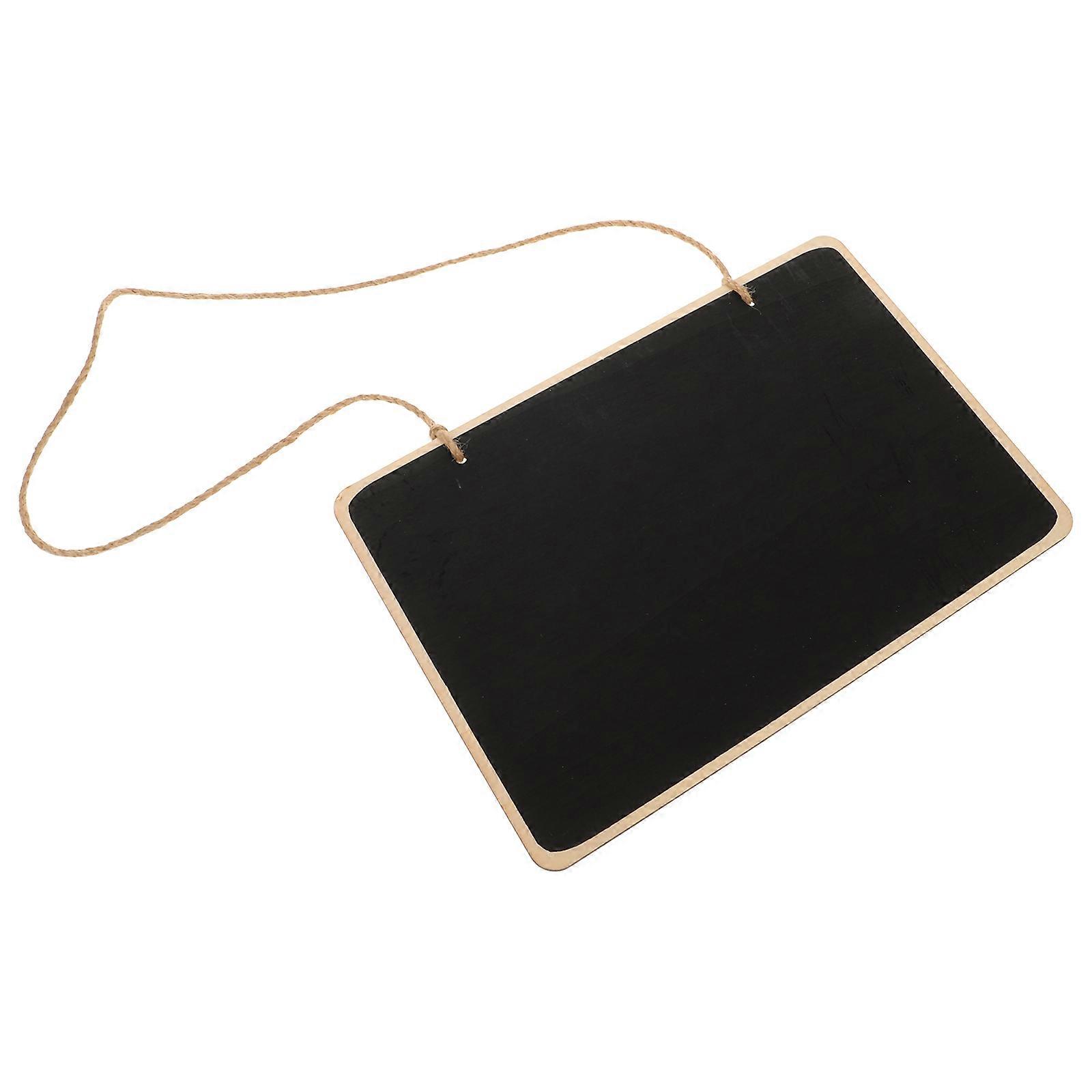 Wooden Hanging Chalkboard Sign for Home Black Erasable Message Board Pendant 4.75 x 6.75 Inches