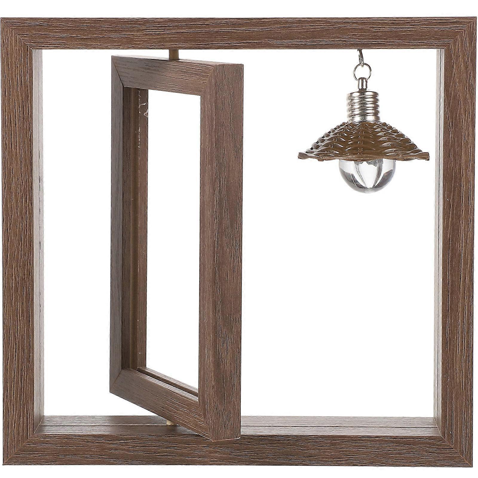 Rotating Picture Frame for Decor Unique Coffee Synthesis Material Photo Frame Double Sided Display