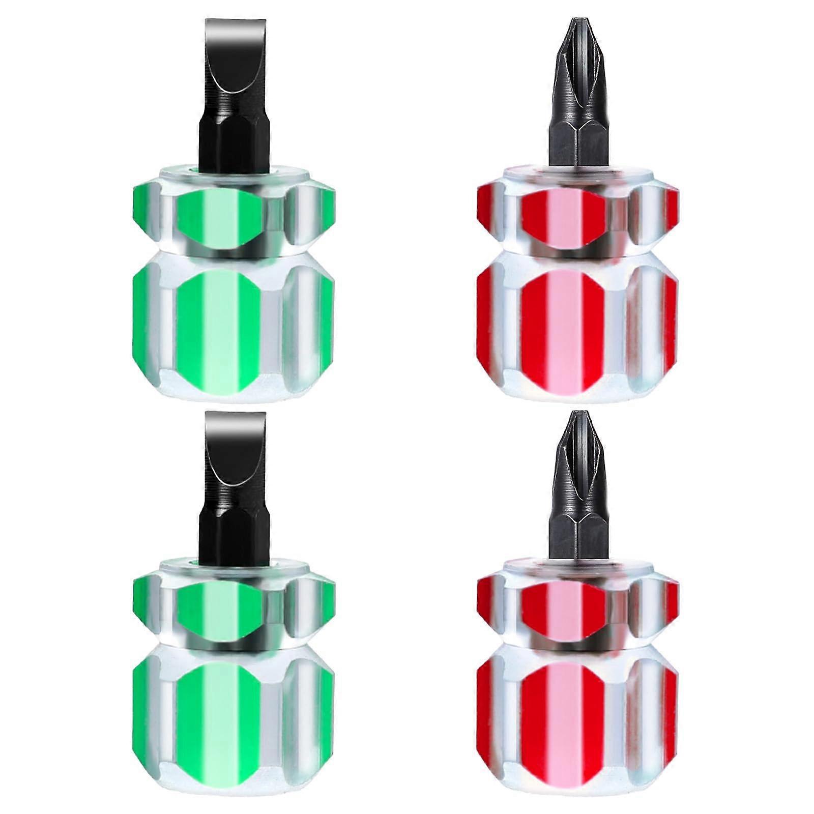 4Piece Mini Screwdriver Set, 0.6 cm Flat and Phillips Head Screwdrivers for DIY Assembly, Tight Spaces, and Sewing Machine
