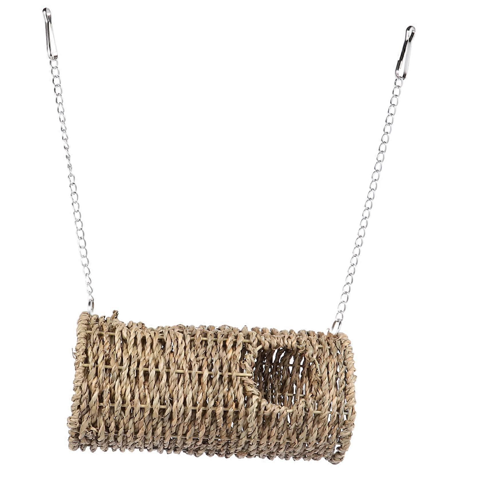 Hamster tunnel toy made of natural materials, creative straw nest for small animals. Durable and safe.