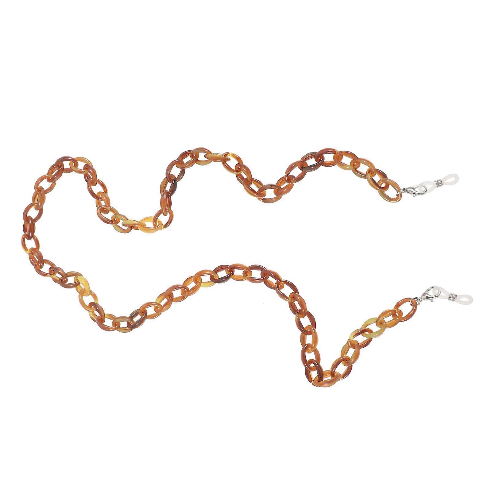 Trendy Glasses Chain Acrylic Material Eyeglass Leash For Daily Use Brown Comfortable 1Pack