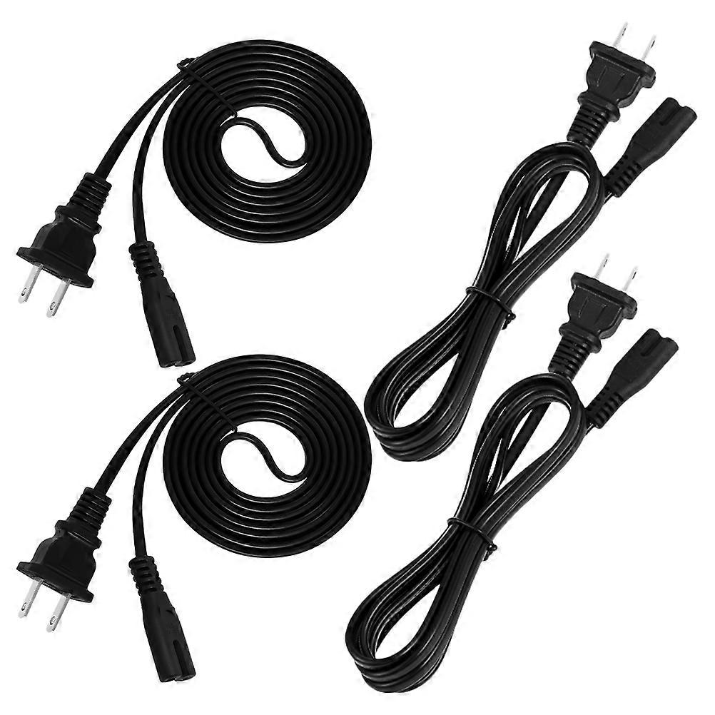 4Pcs TV Power Cord Cable Computer 2 prong Printer Power Cords Plug