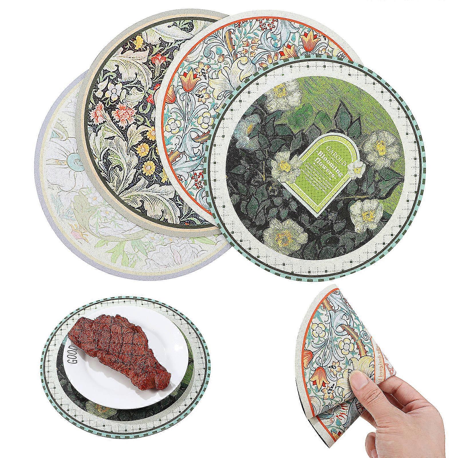 Earth Placemats Set for Table Decor with Retro Printed Pattern 4Pcs