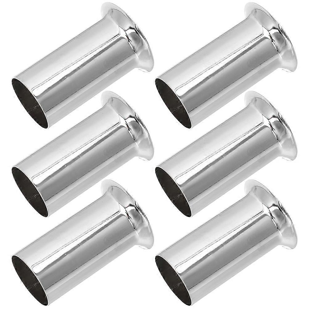 6pcs Chrome Plated Chandelier Base Cover Socket Replacement Lamp Holder Tubes for Retro Crystal Chandeliers – Easy Install Lighting Fixture Accessory