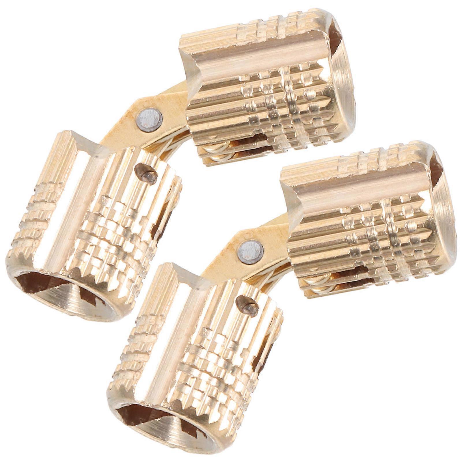 Hidden Hinges for Cabinet Doors Concealed Brass Barrel Jewelry Box Hinge Golden 1.80X0.80X0.80CM Smooth Operation 2Pcs