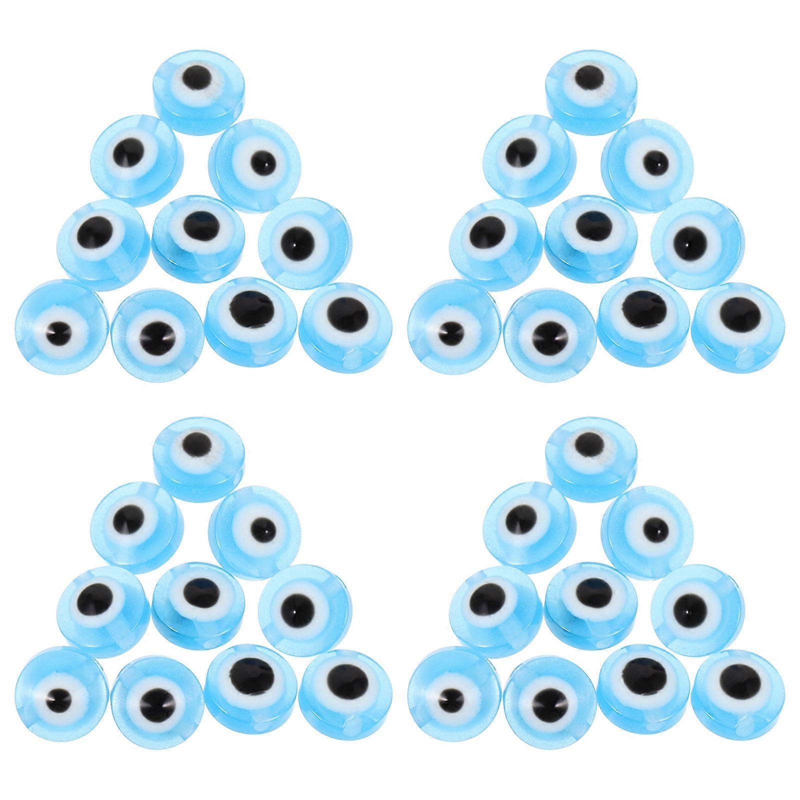 Accesorii DIY Margele Glob ocular Distanțare Pandantive Rășină plastică Material Albastru ceresc 0,8 * 0,5 * 0,5 cm Proiecte de artizanat 100 buc