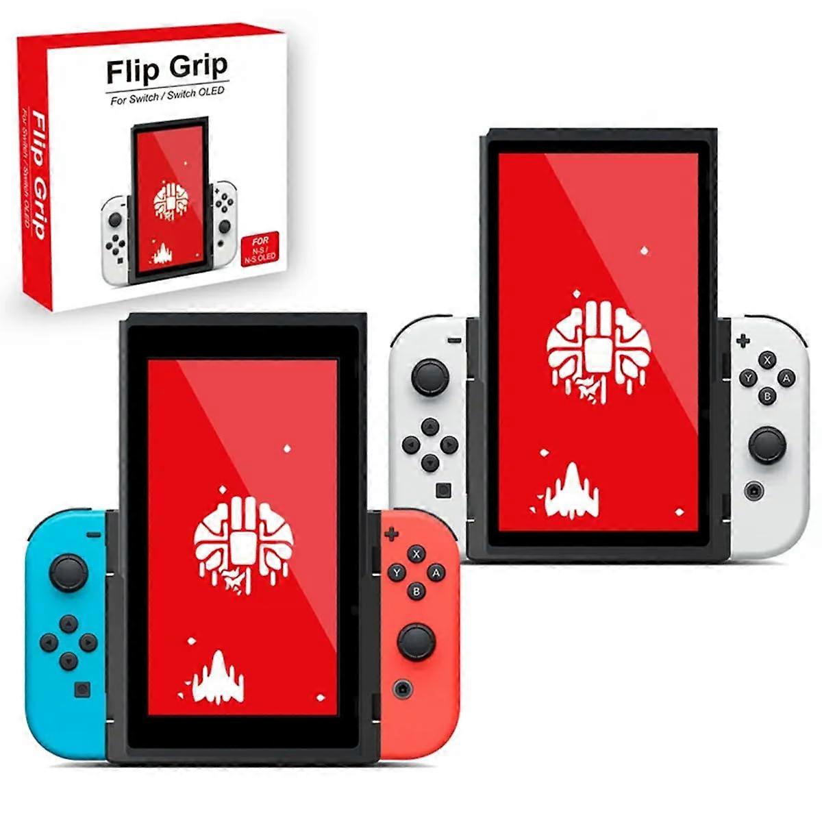 Portrait Flip Grip For Nintendo Switch OLED Model, Vertical Mode Alignment, Joy-Con Grips Compatible Stand