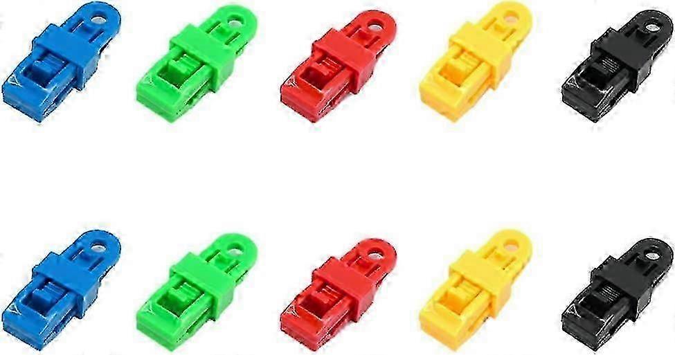 Set of 10 Tarpaulin Clamps, Clips/Attachment/Elastic Tarpaulin Tensioner, Robust and Adjustable Locking Handle for Tarpaulin and Shade Cloth (10pc) B 