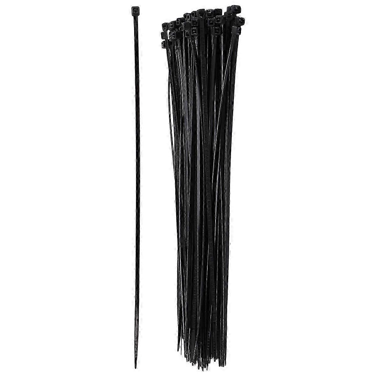 100 x Thin Black Cable Tidy Ties Zip Ties Cord Strap Wrap 200mm x 3mm