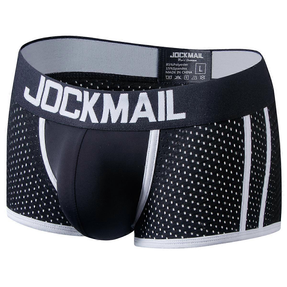 Boxer JOCKMMAIL Breathable Mesh Material Contrast Design Sports Fitness Summer Low-Rise Men's Underwear