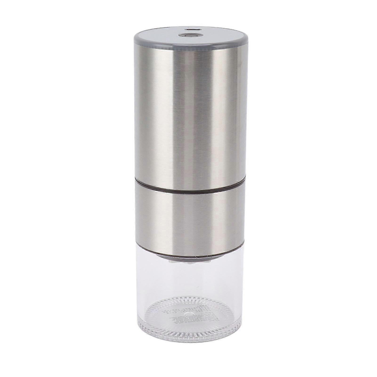 Electric Coffee Grinder Fine Coarse Adjustable Automatic Usb Charging Portable Cordless Bean Grinder 110ml Silver