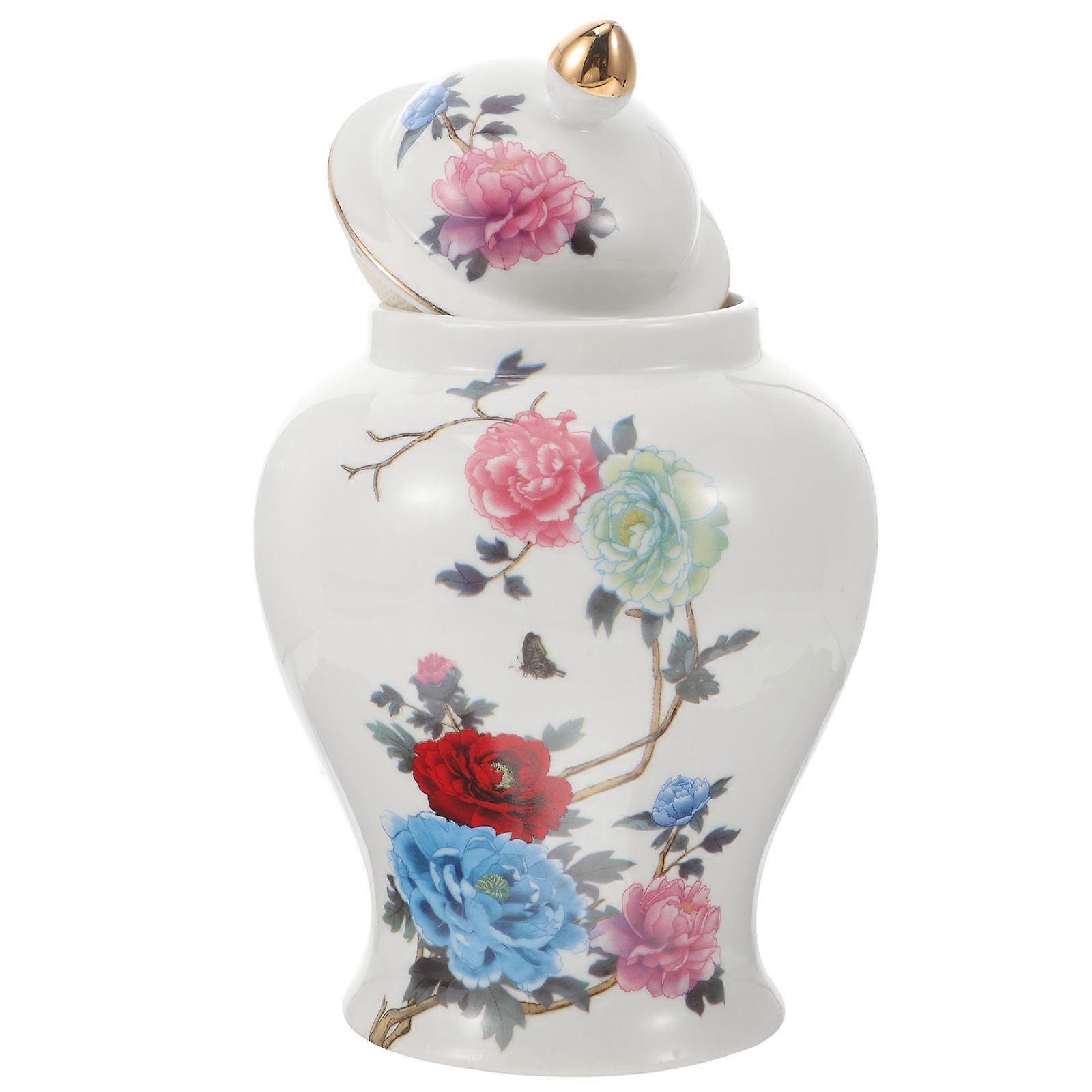 Retro Ceramic Tea Storage Jar with Airtight Lid for Kitchen Pantry Organization – Porcelain Canister for Tea, Spices and Bulk Foods