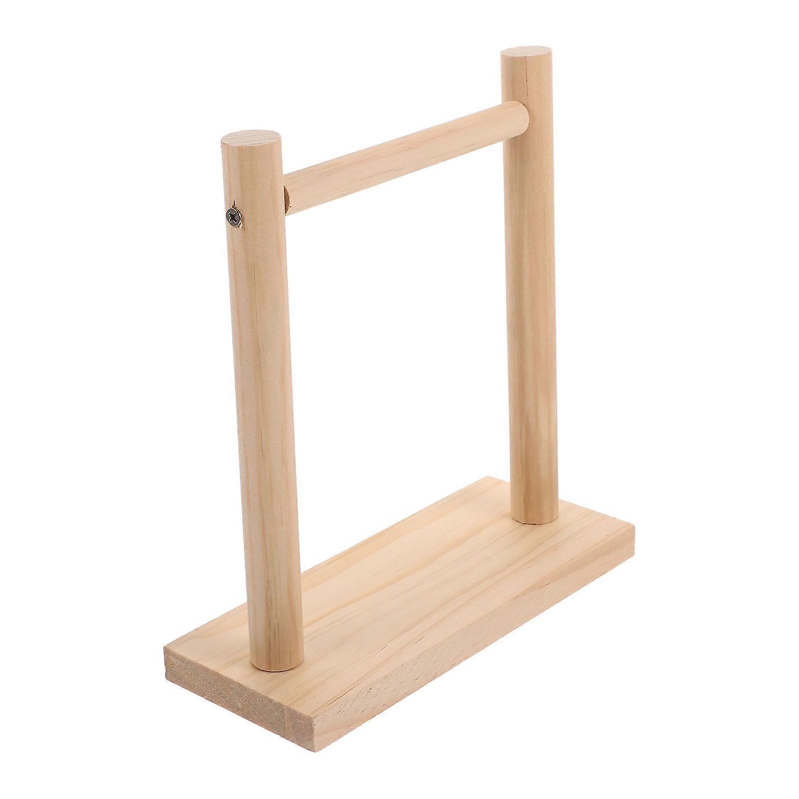 Light Yellow Parrot Stand for Decor with Stable Base and Synthetic Material 6.5 Inches