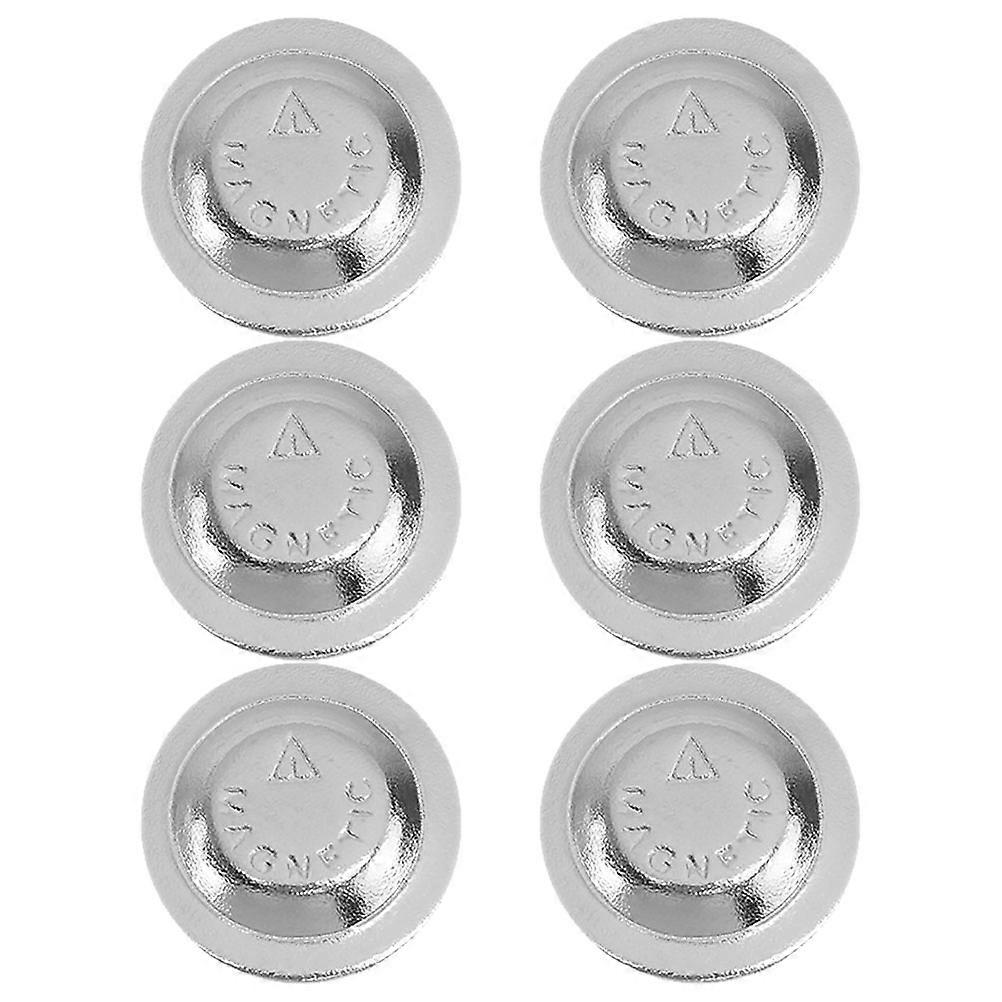 ID Badge Magnets with Strong Adhesion for Decoration Silver Color Safe Material 6 Pieces
