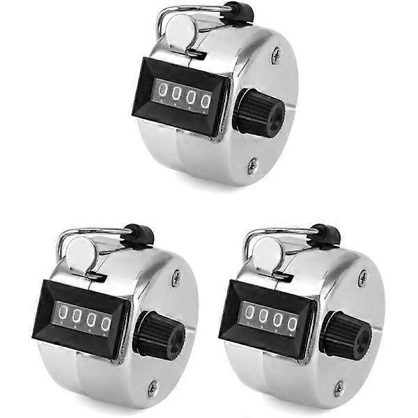 3pcs Metal Manual Counter, 4-Digit Mechanical Counter for Sport Golf Count, Counts up to 9999