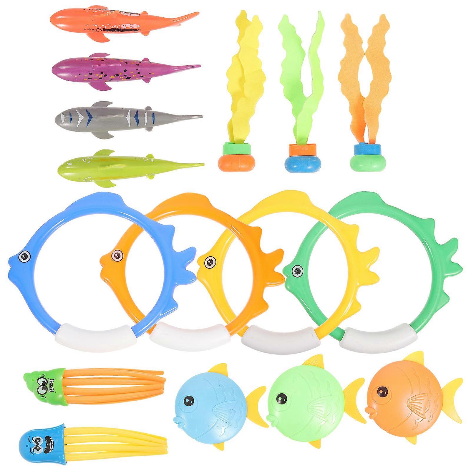 Pool Diving Toy Set Kids Swimming Training Toys Seaweed Shape Assorted Color 1Set