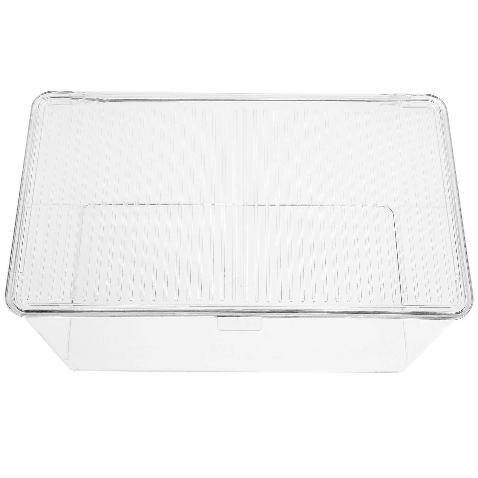 Clear Acrylic Storage Box For Badges Pins And Anime Items Large Capacity Organizer With Lid For Home And Office Transparent Display Case For Easy