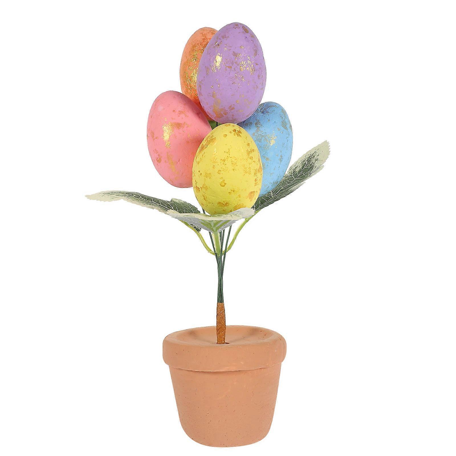 Cute Egg-shaped Decoration For Easter Festival Desktop Use Medium Multi Color 1Pack